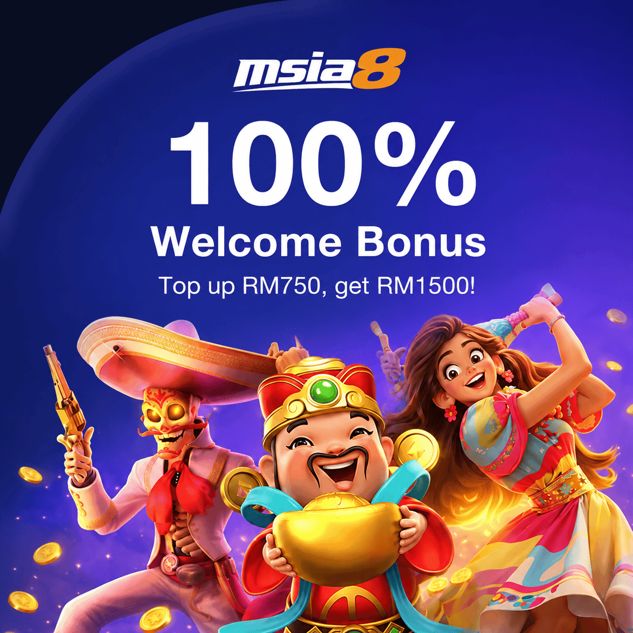 MSIA8 100% welcome bonus promotion for new players